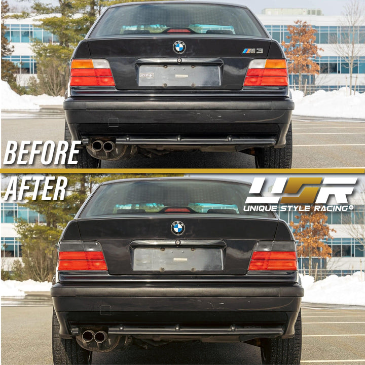1992-1998 BMW E36 3 Series 4D Sedan Euro OEM Style Red/Clear or Red/Smoke or Full Smoke Rear Tail Light Made by DEPO