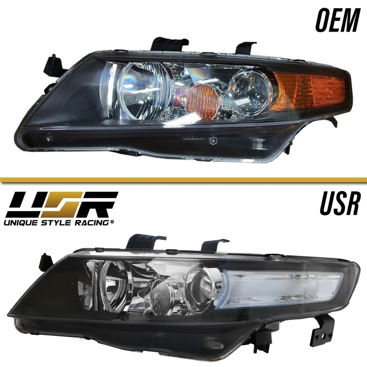 2004-2005 Acura TSX JDM CL7 Blue Corner D2S Projector Headlights - Made by DEPO