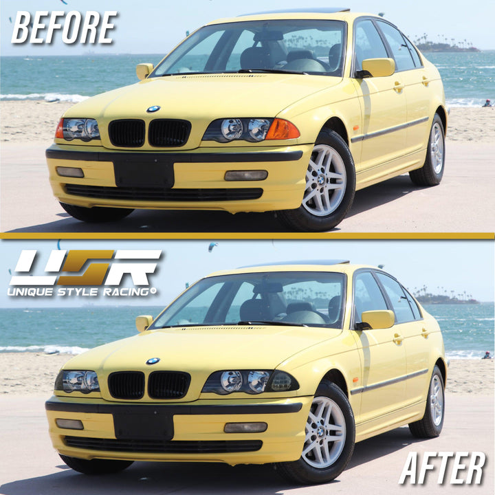 1999-2001 BMW 3 Series E46 4D / 5D Crystal Clear or Crystal Smoke Lens Amber LED Corner Signal Light - Made by DEPO