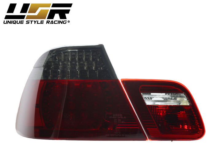 2000-2003 BMW E46 3 Series 2 Door Coupe Red/Clear or Red/Smoke LED Tail Light Made By DEPO