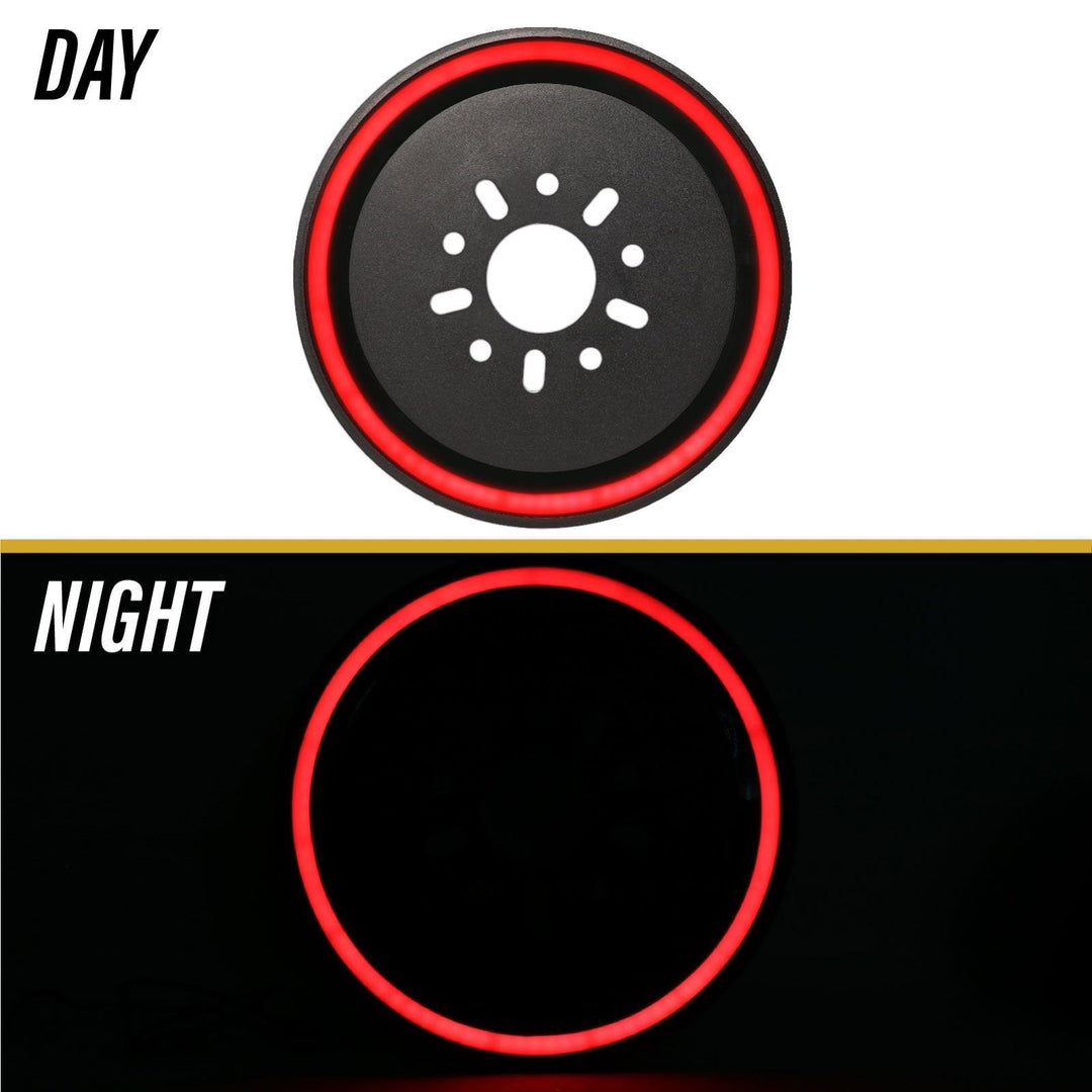 2018 + Jeep Wrangler JL & 1997 - 2006 Jeep Wrangler TJ & 2007 - 2018 Jeep Wrangler JK Switchback Red / White LED Halo Spare Tire Third Brake Light

#fitment_2018-to-2024-jeep-wrangler-jl-with-oem-led-tail-models