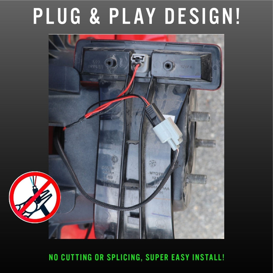 2018 + Jeep Wrangler JL & 1997 - 2006 Jeep Wrangler TJ & 2007 - 2018 Jeep Wrangler JK Switchback Red / White LED Halo Spare Tire Third Brake Light

#fitment_2018-to-2024-jeep-wrangler-jl-for-oem-non-led-tail-models