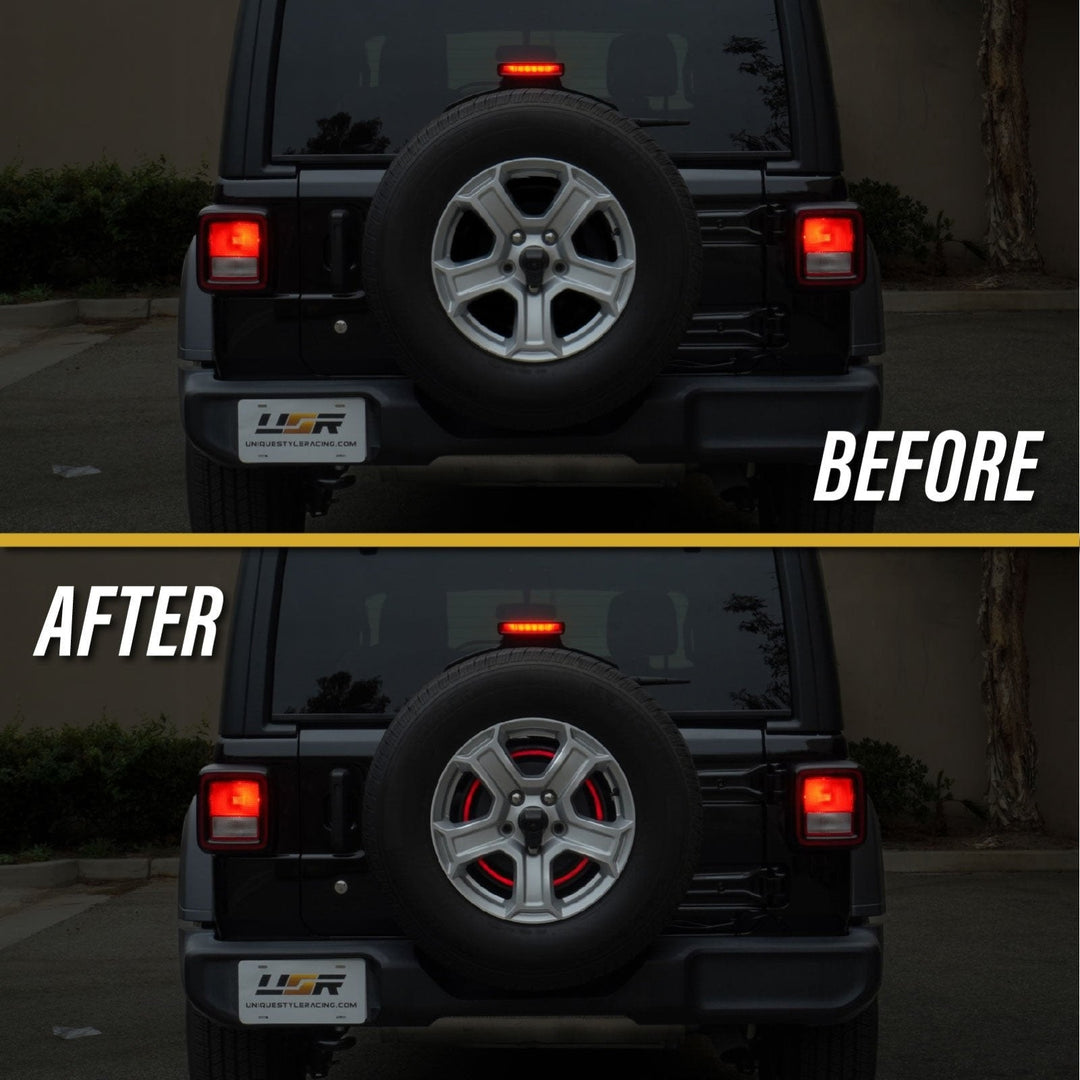 2018+ Jeep Wrangler JL & 1997 - 2006 Jeep Wrangler TJ & 2007 - 2018 Jeep Wrangler JK Switchback Red/White LED Halo Spare Tire Third Brake Light