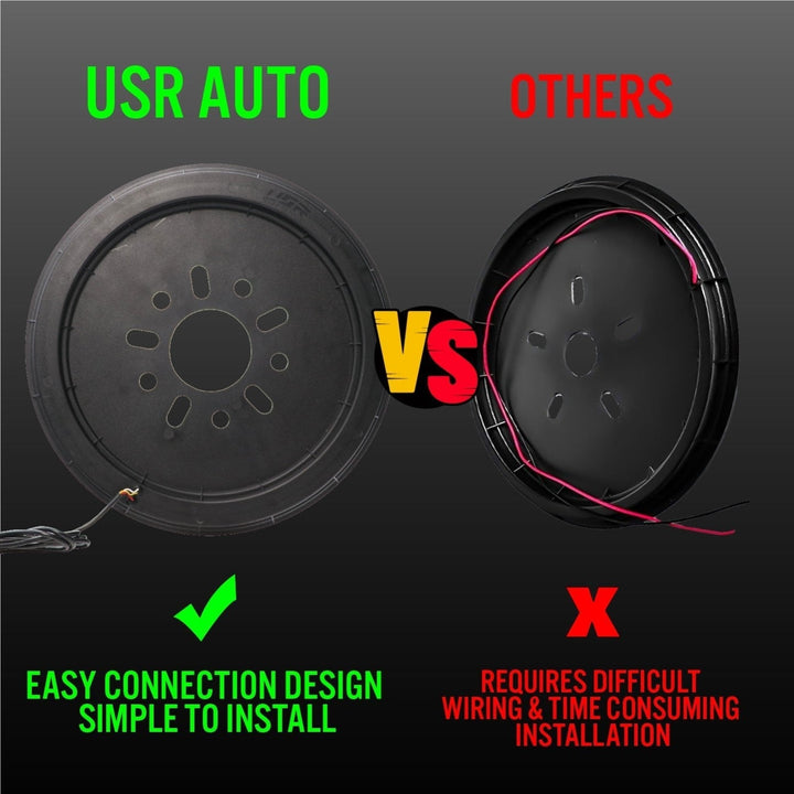 2018 + Jeep Wrangler JL & 1997 - 2006 Jeep Wrangler TJ & 2007 - 2018 Jeep Wrangler JK Switchback Red / White LED Halo Spare Tire Third Brake Light

#fitment_2018-to-2024-jeep-wrangler-jl-for-oem-non-led-tail-models