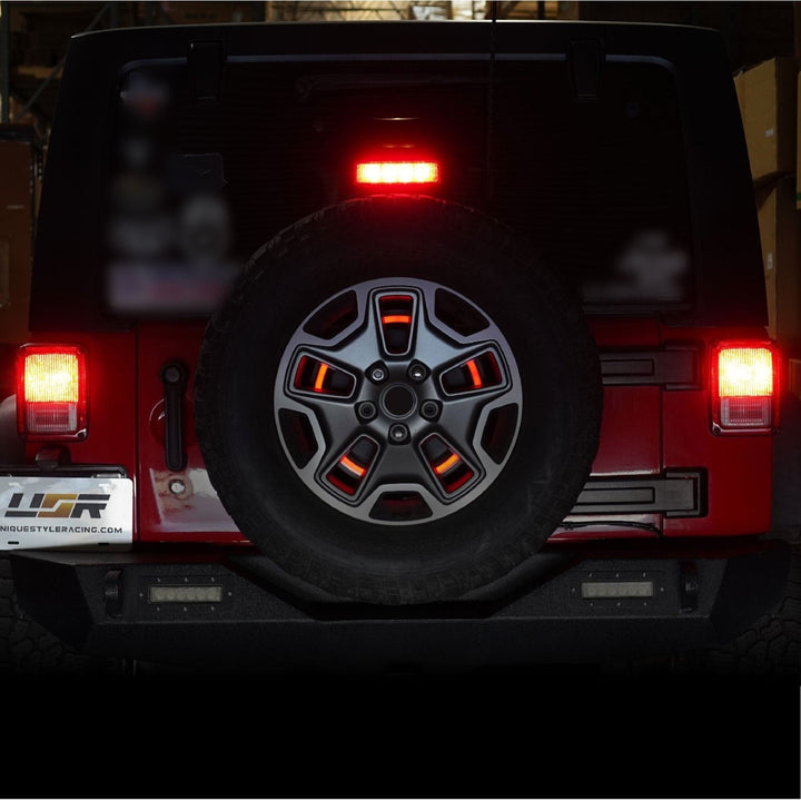 2018+ Jeep Wrangler JL & 1997 - 2006 Jeep Wrangler TJ & 2007 - 2018 Jeep Wrangler JK Switchback Red/White LED Halo Spare Tire Third Brake Light