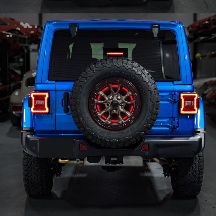 2018+ Jeep Wrangler JL & 1997 - 2006 Jeep Wrangler TJ & 2007 - 2018 Jeep Wrangler JK Switchback Red/White LED Halo Spare Tire Third Brake Light