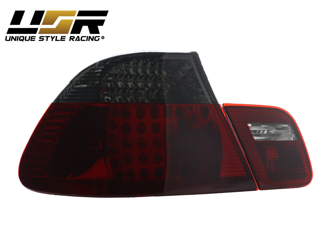 2004-2006 BMW E46 3 Series 2D Coupe Red/Clear OR Red/Smoke LED Tail Light - Made by DEPO
