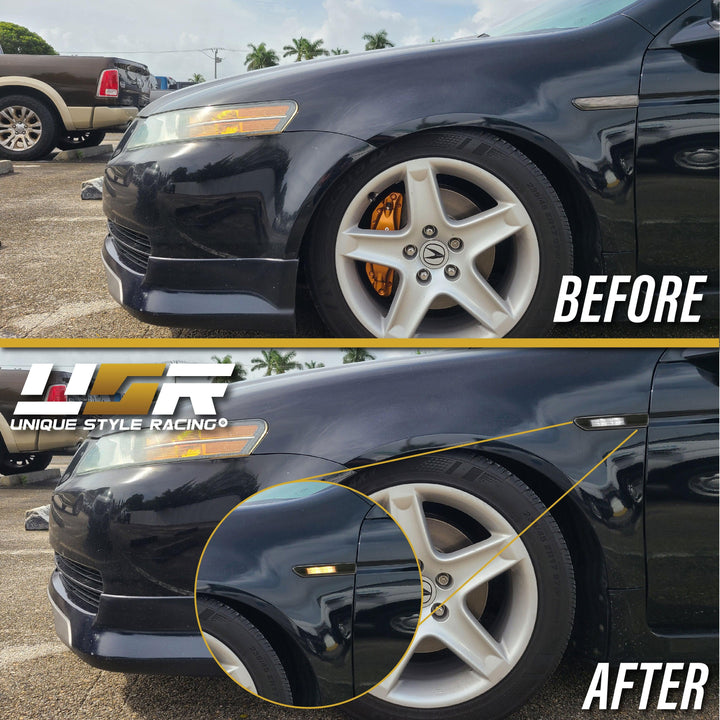 2004-2008 Acura TL Smoke 4 Pieces Switchback LED Side Marker Lights For Base OR Type-S Models