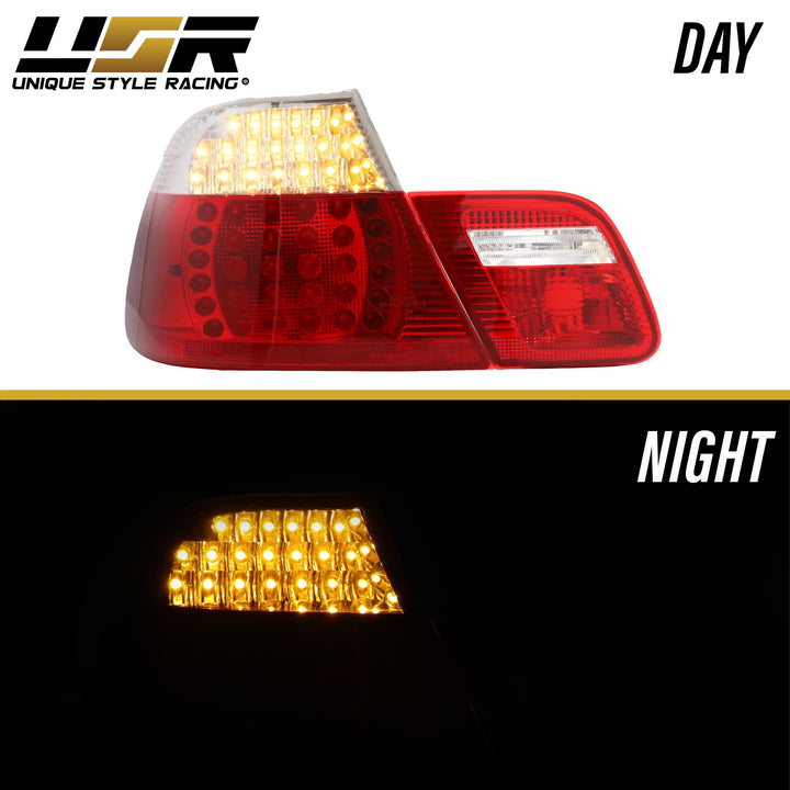 2004-2006 BMW E46 3 Series 2D Coupe Red/Clear OR Red/Smoke LED Tail Light - Made by DEPO