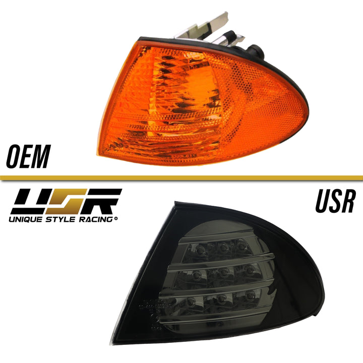 1999-2001 BMW 3 Series E46 4D / 5D Crystal Clear or Crystal Smoke Lens Amber LED Corner Signal Light - Made by DEPO
