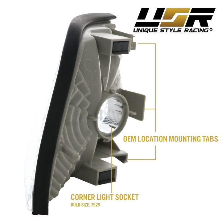 1992-1999 BMW E36 3 Series 2D Coupe & Convertible Euro Clear / Smoke / Dark Smoke Lens Corner Lights