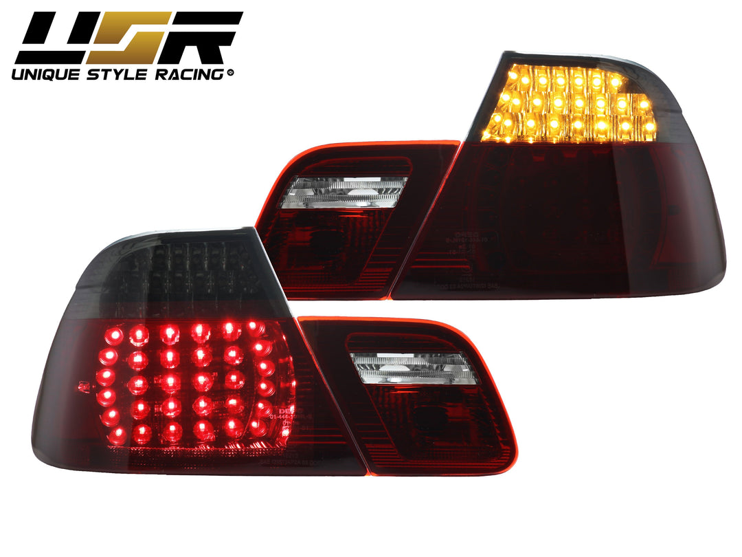 2004-2006 BMW E46 3 Series 2D Coupe Red/Clear OR Red/Smoke LED Tail Light - Made by DEPO