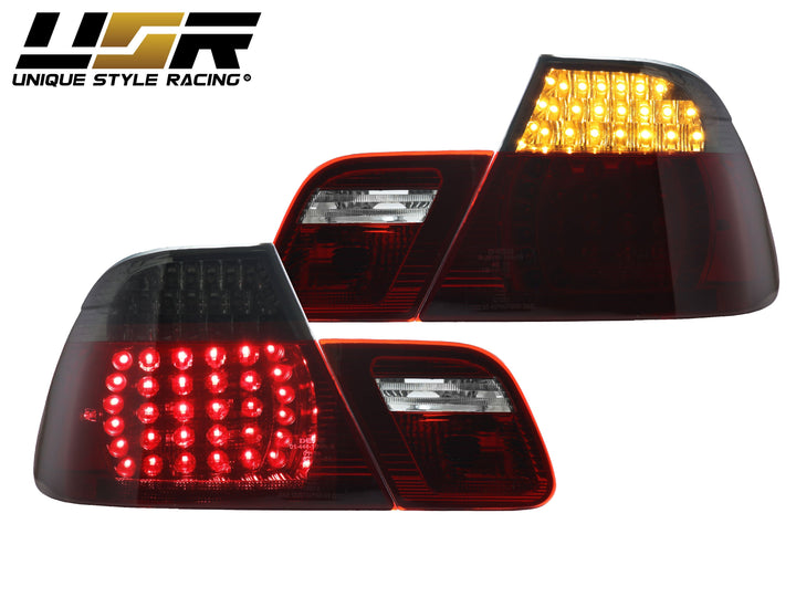 2004-2006 BMW E46 3 Series 2D Coupe Red/Clear OR Red/Smoke LED Tail Light - Made by DEPO