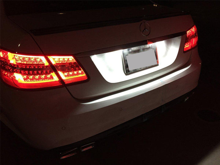 2008-11 Mercedes W204 C-Class / 2007-09 W221 S-Class / 2010-13 W212 C207 E-Class White LED License Plate Assembly Replacement Made by USR