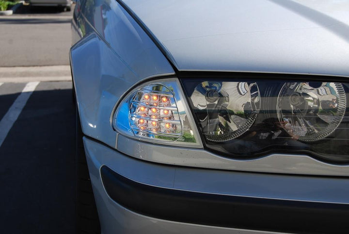 1999-2001 BMW 3 Series E46 4D / 5D Crystal Clear or Crystal Smoke Lens Amber LED Corner Signal Light - Made by DEPO