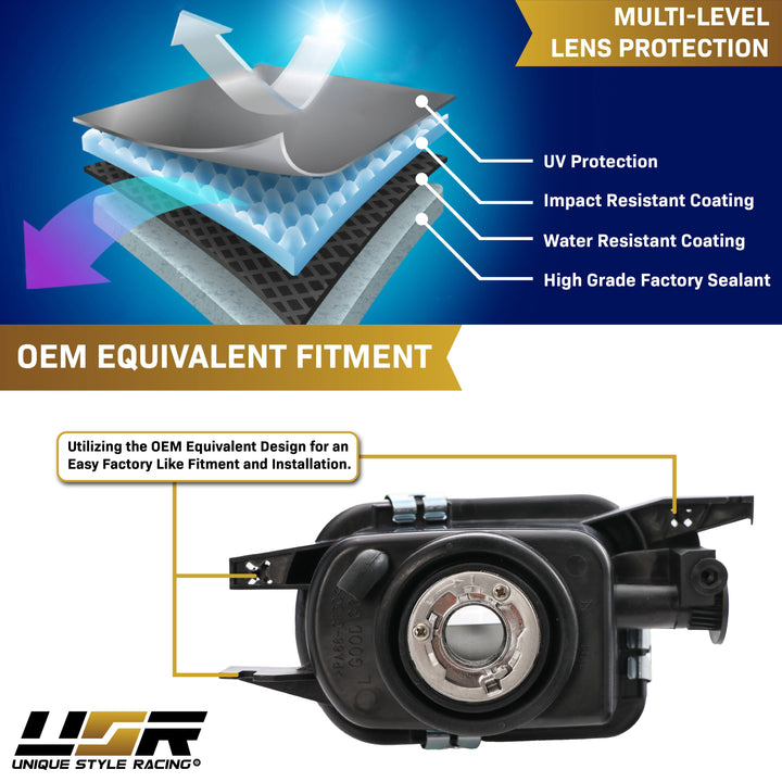2003-2006 Mercedes E Class W211 AMG E55 Glass Lens Projector Fog Light Set