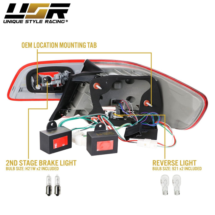 2007 - 2010 BMW 3 Series E92 2D Coupe Euro OEM LCI Styl 4 Pieces LED Tail Light