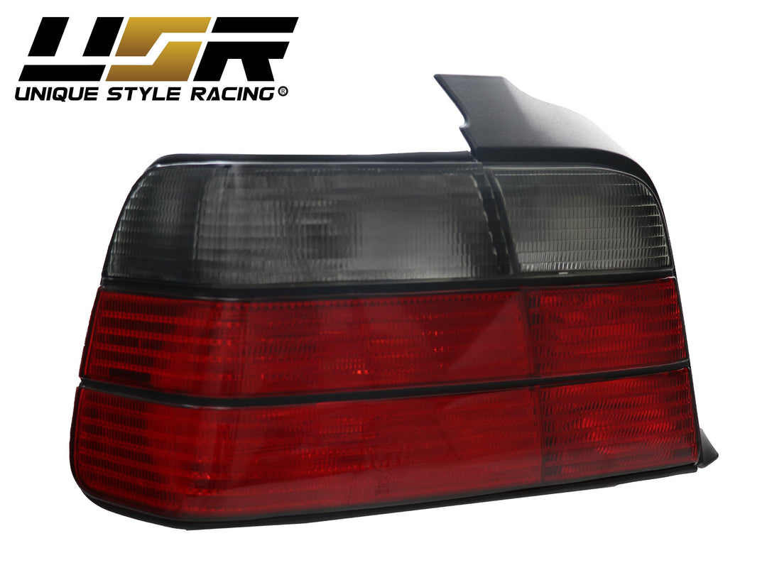 1992-1998 BMW E36 3 Series 4D Sedan Euro OEM Style Red/Clear or Red/Smoke or Full Smoke Rear Tail Light Made by DEPO