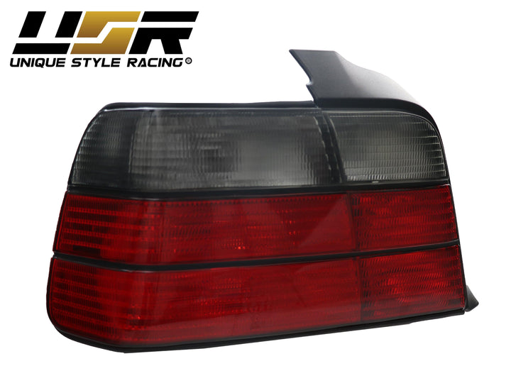 1992-1998 BMW E36 3 Series 4D Sedan Euro OEM Style Red/Clear or Red/Smoke or Full Smoke Rear Tail Light Made by DEPO