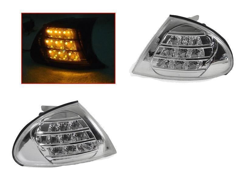 1999-2001 BMW 3 Series E46 4D / 5D Crystal Clear or Crystal Smoke Lens Amber LED Corner Signal Light - Made by DEPO