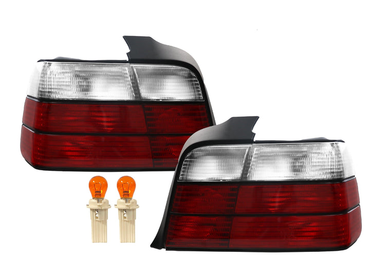 1992-1998 BMW E36 3 Series 4D Sedan Euro OEM Style Red/Clear or Red/Smoke or Full Smoke Rear Tail Light Made by DEPO