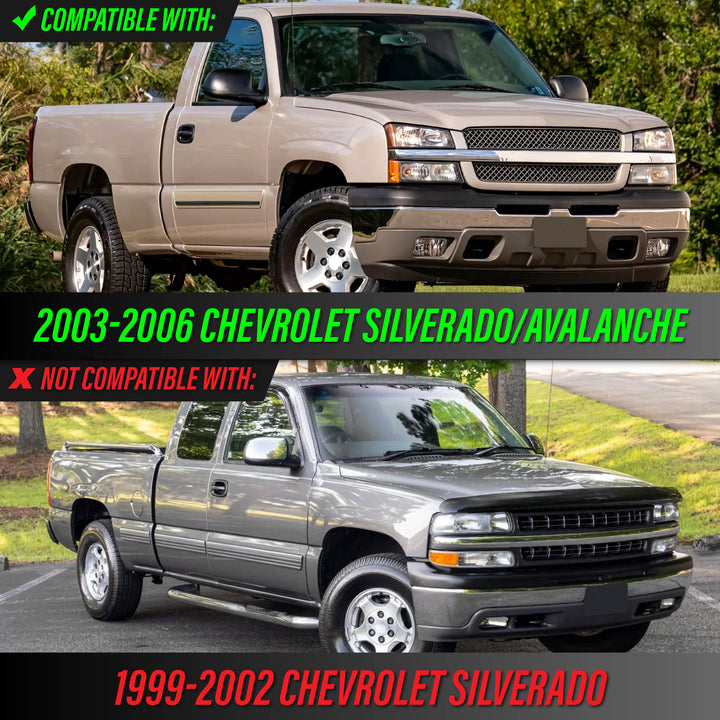 2003-2006 Chevrolet Chevy Silverado Black Housing Clear Lens Bumper Turn Signal Lights