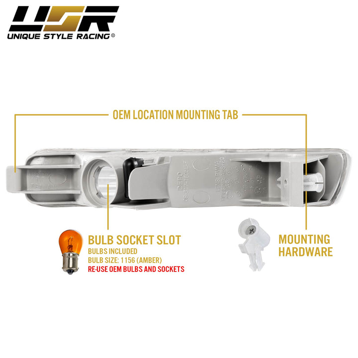 1994 1995 Honda Accord Clear, Smoke or Amber Front Bumper Signal Light 
#lens-color_clear-lens