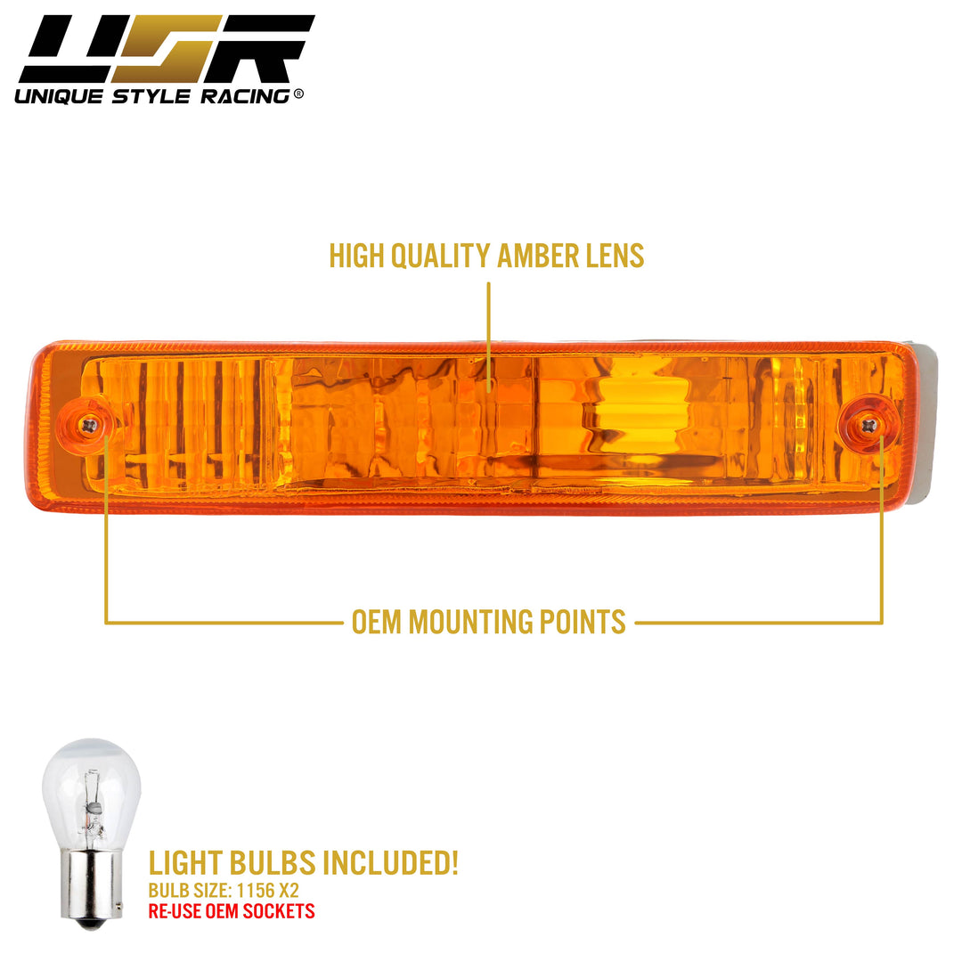 1990 1991 Honda CRX CRX Front Clear or Smoke or Amber Bumper Signal Lights
#lens-color_amber-lens