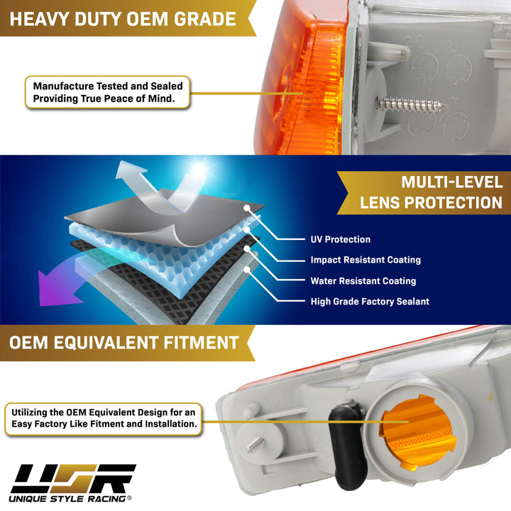 1990 1991 Honda CRX CRX Front Clear or Smoke or Amber Bumper Signal Lights
#lens-color_amber-lens