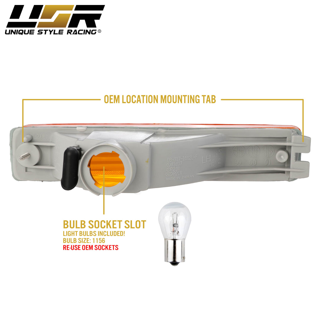 1990 1991 Honda CRX CRX Front Clear or Smoke or Amber Bumper Signal Lights
#lens-color_amber-lens
