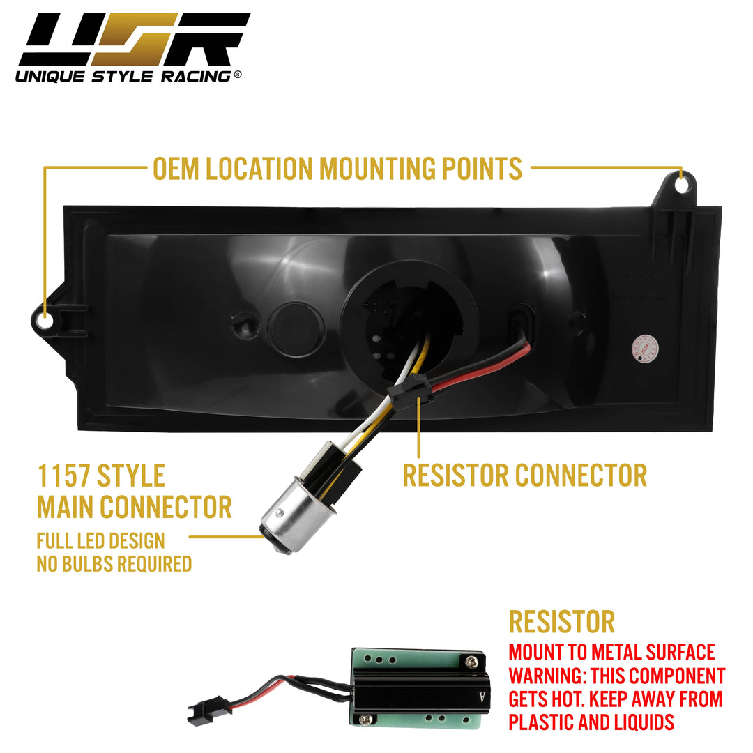 1984 1985 1986 1987 1988 1989 1990 1991 1992 1993 1994 1995 1996 Jeep Cherokee Front Clear or Smoke Lens Switchback LED Bumper Turn Signal Light 
#lens-color_clear-lens