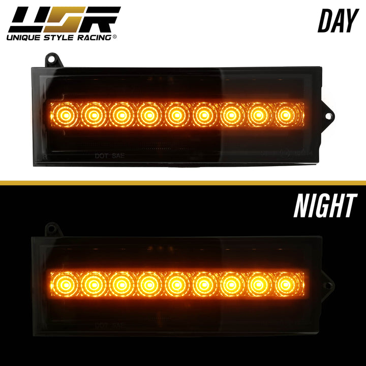 1984-1996 Jeep Cherokee Front Clear or Smoke Lens Switchback LED Bumper Turn Signal Light