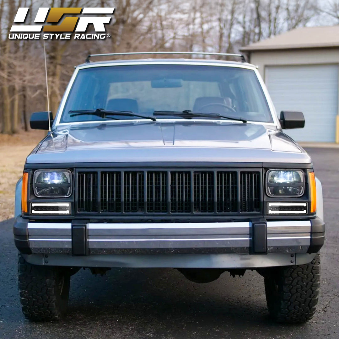 1984-1996 Jeep Cherokee Front Clear or Smoke Lens Switchback LED Bumper Turn Signal Light
