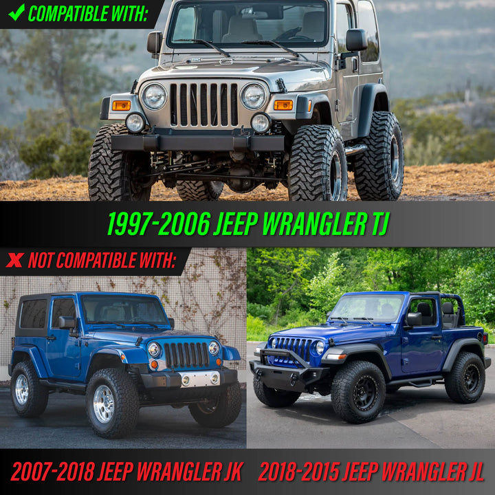 1997 1998 1999 2000 2001 2002 2003 2004 2005 2006 Jeep Wrangler TJ Clear or Smoke Bumper Signal Lights 
#lens-color_clear-lens