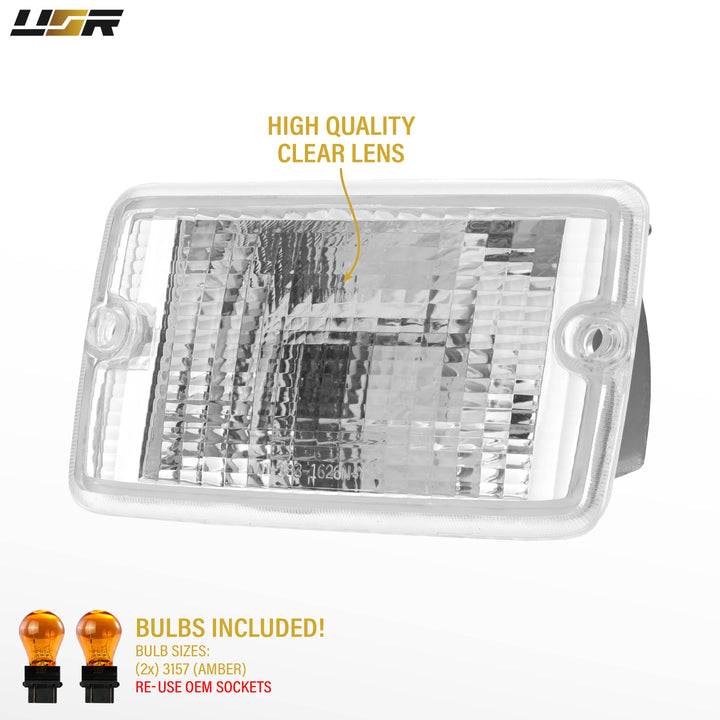 1997 1998 1999 2000 2001 2002 2003 2004 2005 2006 Jeep Wrangler TJ Clear or Smoke Bumper Signal Lights 
#lens-color_clear-lens