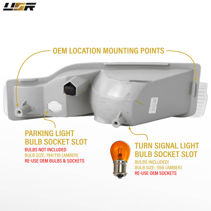 1995-1999 Pontiac Sunfire 2D Coupe All Clear Lens Bumper Lights