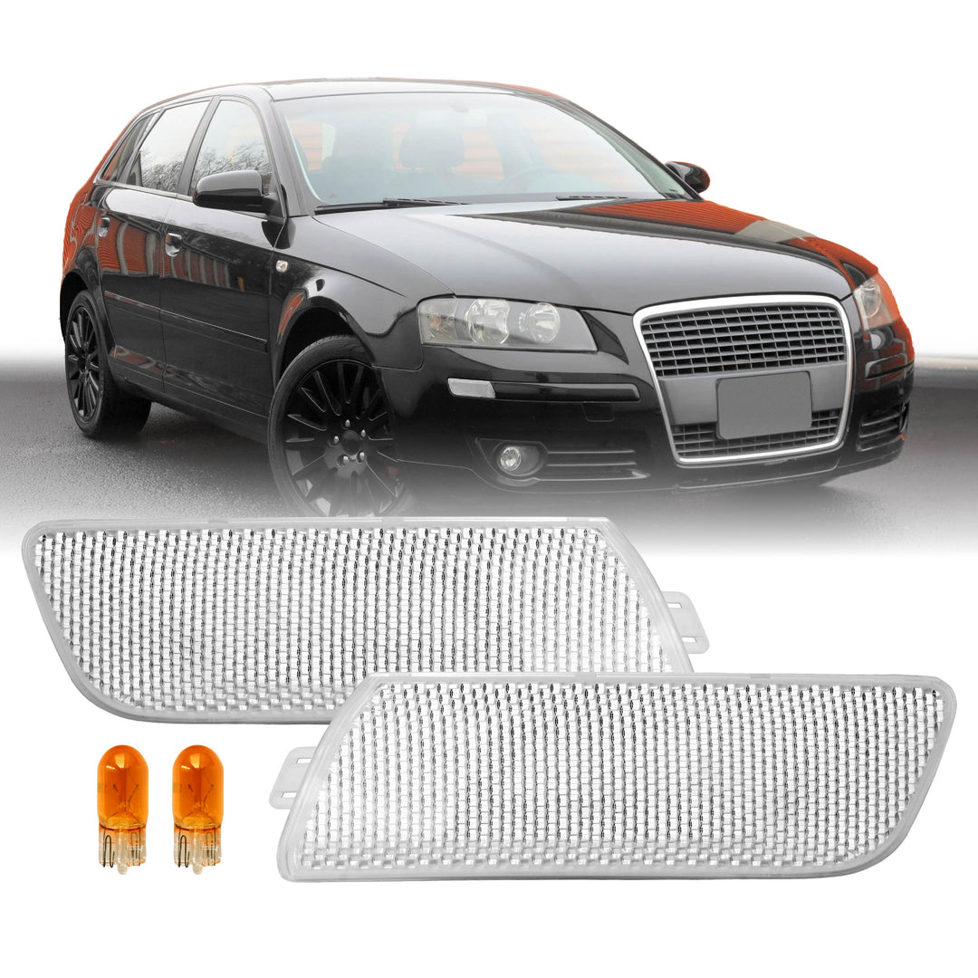 2006-2008 Audi A3 Models W/O S-Line Package Clear Lens  Front Bumper Side Marker Light