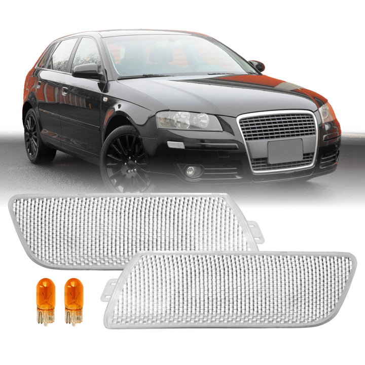 2006-2008 Audi A3 Models W/O S-Line Package Clear Lens  Front Bumper Side Marker Light