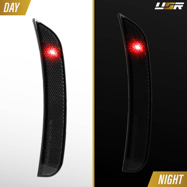 2015-2018 Dodge Charger Smoke Lens Red LED Rear Bumper Side Marker Light