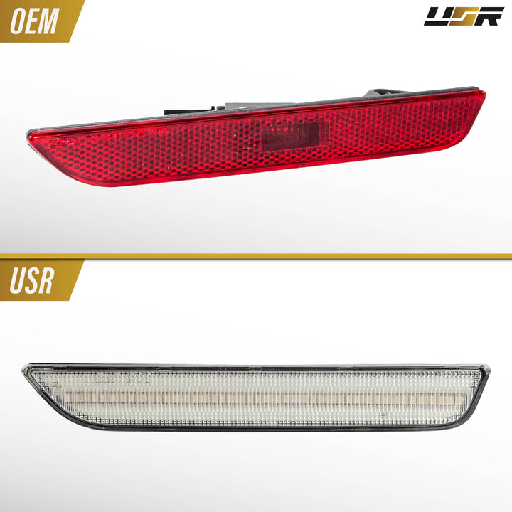 2010-2014 Ford Mustang Clear Lens Red LED Rear Bumper Side Marker Lights