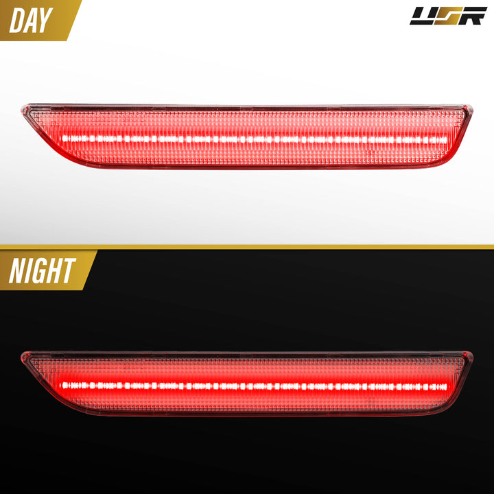 2010-2014 Ford Mustang Clear Lens Red LED Rear Bumper Side Marker Lights