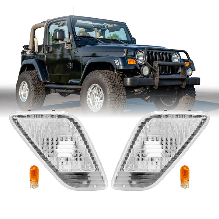 1997-2006 Jeep Wrangler TJ All Clear Lens Side Marker Lights