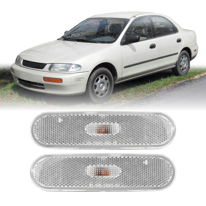 1990-1997 Mazda 323 / Protege Clear Lens Front Bumper Side Marker Lights