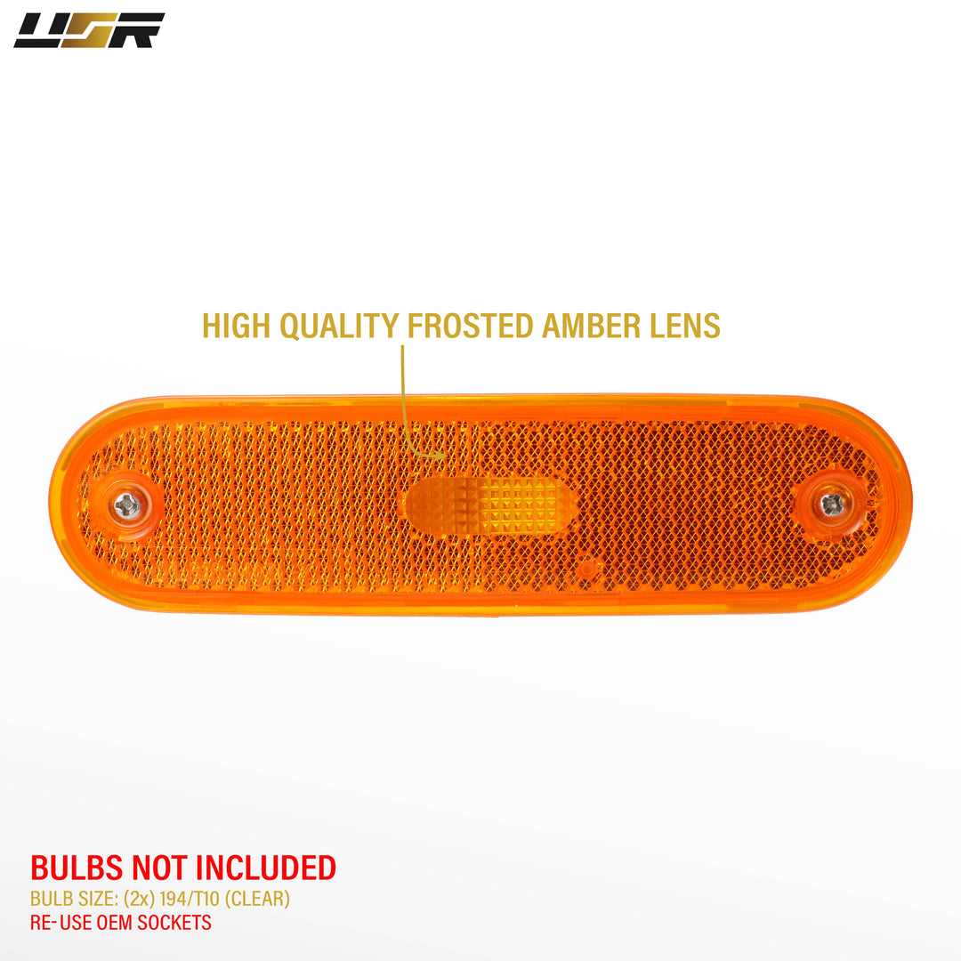 1990-2005 Mazda Miata MX5 OE Replacement Front Amber Bumper Side Marker Lights