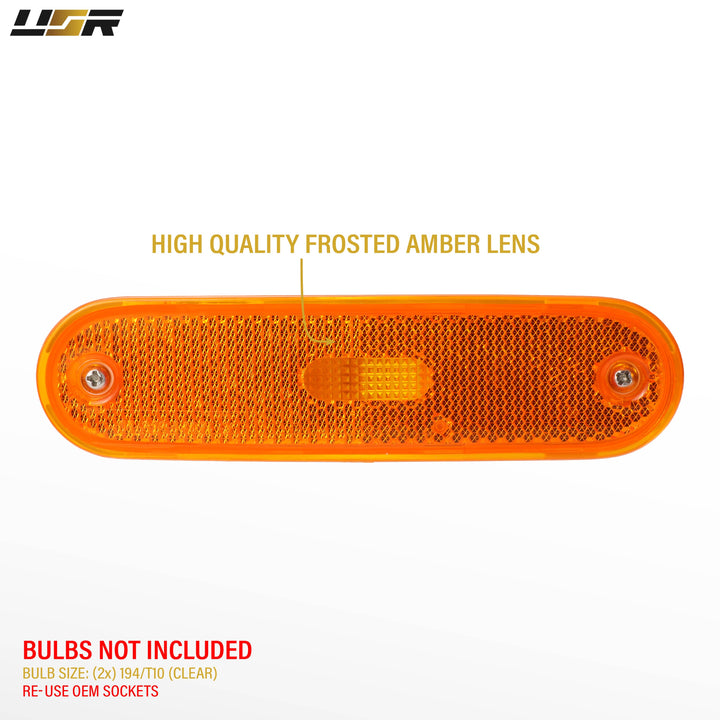 1990-2005 Mazda Miata MX5 OE Replacement Front Amber Bumper Side Marker Lights