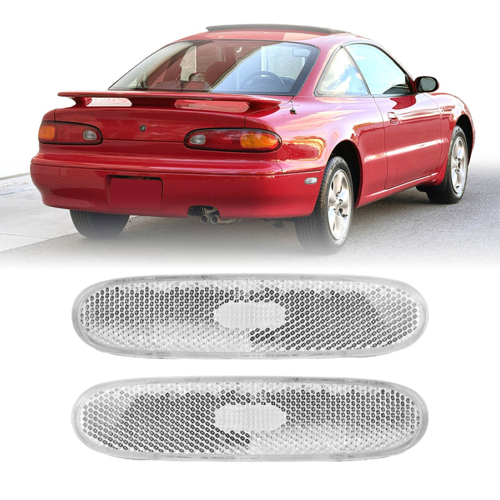 1993-1997 Mazda MX-6 / 626 4D Sedan All Clear Lens Rear Bumper Side Marker Lights
