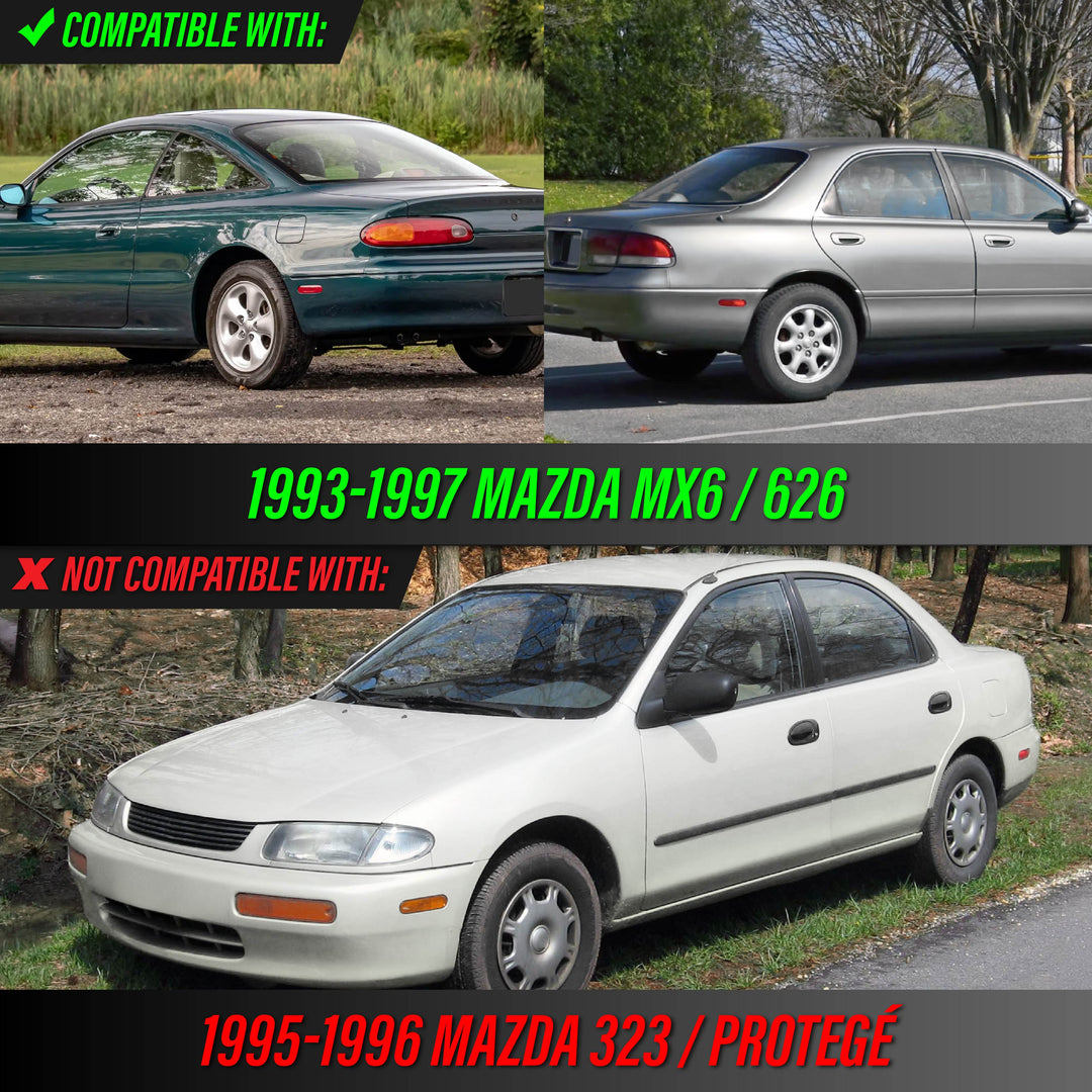 1993-1997 Mazda MX-6 / 626 4D Sedan All Clear Lens Rear Bumper Side Marker Lights