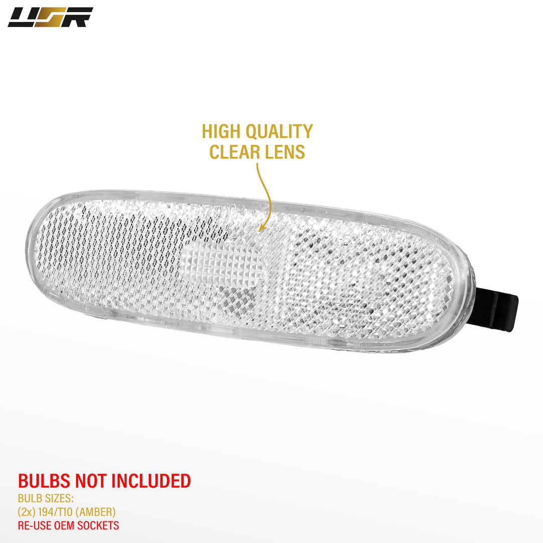 1993-1997 Mazda MX-6 / 626 4D Sedan All Clear Lens Rear Bumper Side Marker Lights