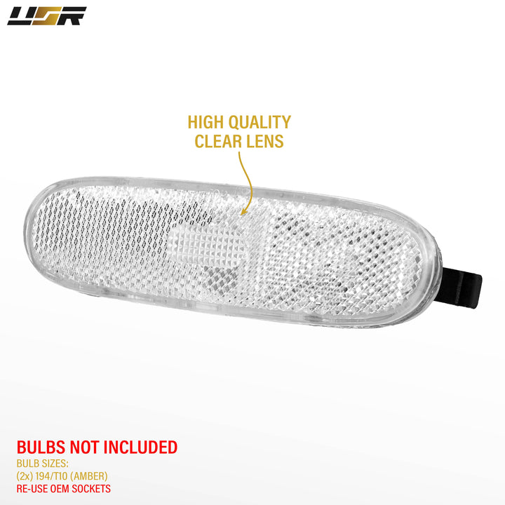 1993-1997 Mazda MX-6 / 626 4D Sedan All Clear Lens Rear Bumper Side Marker Lights