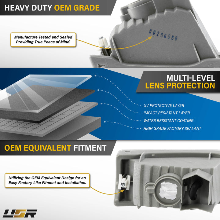 1999-2001 Toyota 4Runner All Clear Lens Front Bumper Signal Lights